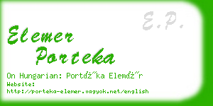 elemer porteka business card